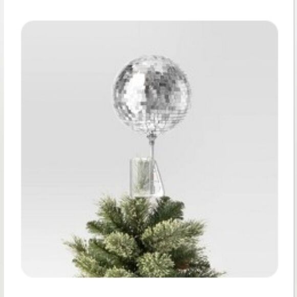 NIB Disco Ball Christmas Unlit Tree Topper - Wondershop 11 Inches In Height - Picture 5 of 5